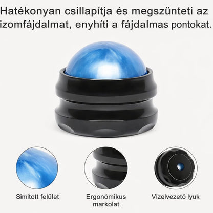 Masszázs eszköz simított felülettel és ergonomikus kialakítással az izomfájdalom enyhítésére és ellazítására